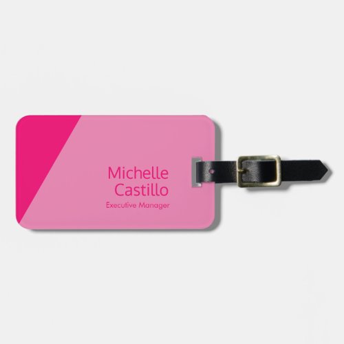 Plain Simple Feminine Minimalist Pink Luggage Tag