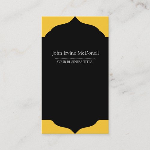 Plain &amp; Simple Framed Black Vertical Business Card