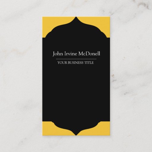 Customizable Plain &amp; Simple Framed Black Vertical Business Card