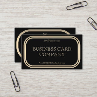 Plain Simple Gold Black Elegant Classy 2C Business Card