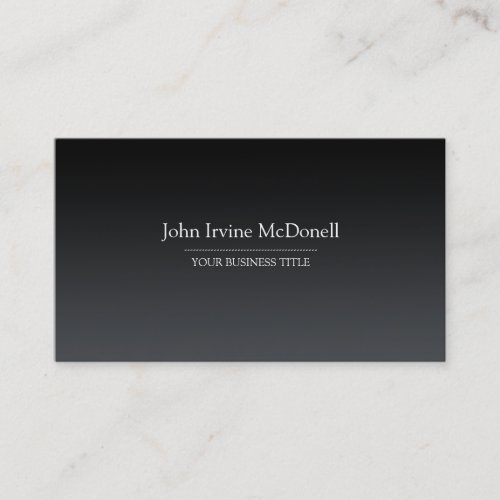 Plain &amp; Simple Gradient Black Business Card