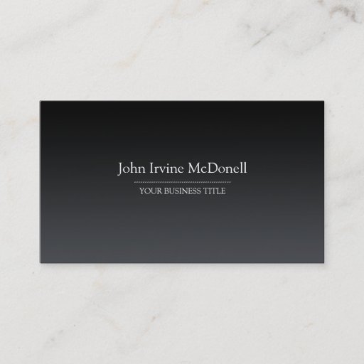 Customizable Plain & Simple Gradient Black Business Card