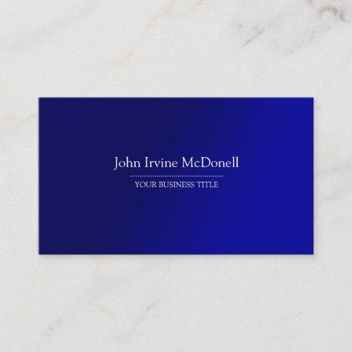 Plain &amp; Simple Gradient Blue Business Card