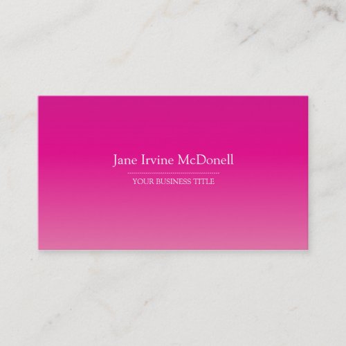 Plain &amp; Simple Gradient Pink Business Card