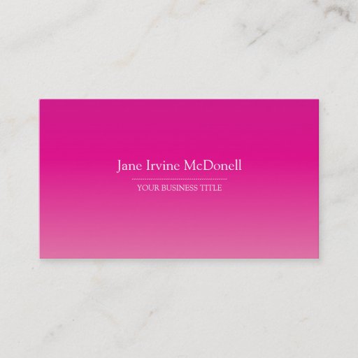 Customizable Plain & Simple Gradient Pink Business Card