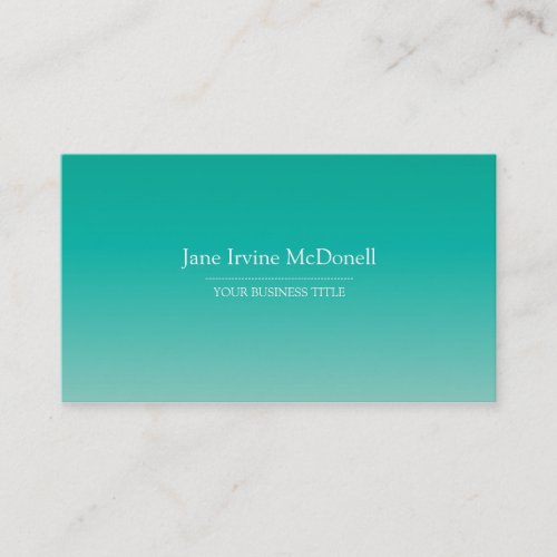 Plain &amp; Simple Gradient Sea Foam Business Card