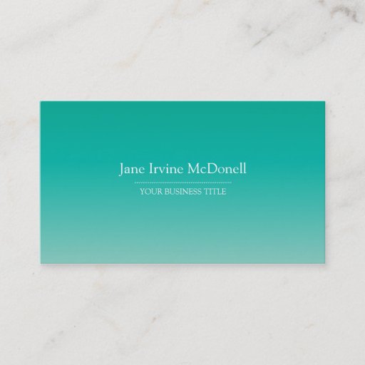 Customizable Plain &amp; Simple Gradient Sea Foam Business Card