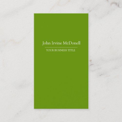 Plain &amp; Simple Green Vertical Business Card