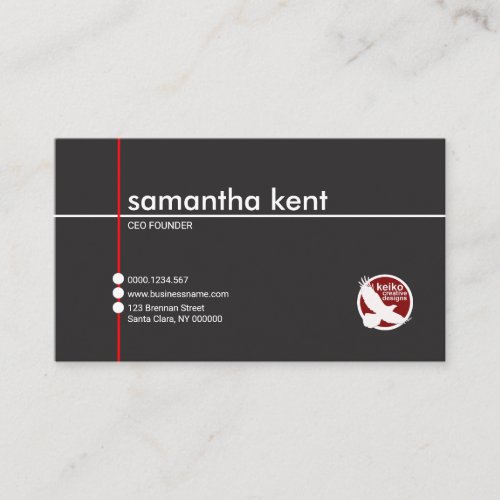 Plain Simple Grey Businesswoman CEO Business Card