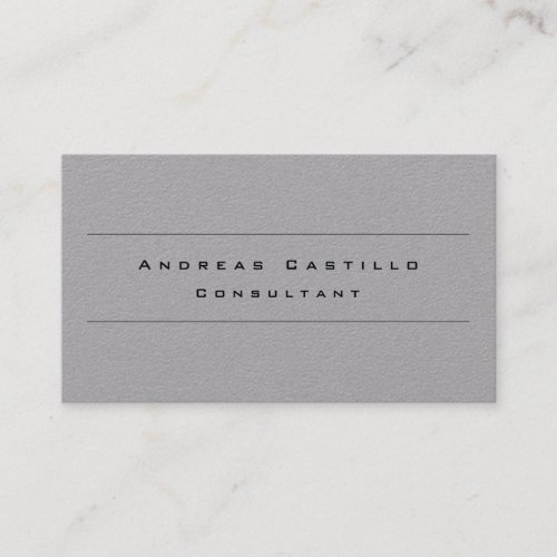 Plain Simple Grey Minimalist Professional Business Card