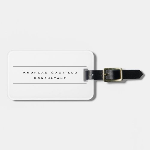 Plain Simple Grey Minimalist Professional Luggage Tag