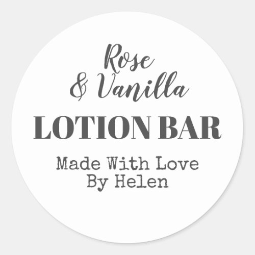 Plain Simple Handmade Vanilla Rose Lotion Bar Classic Round Sticker