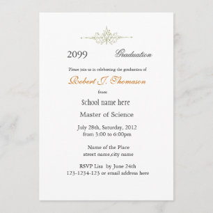Plain, simple high achievement graduation invitation