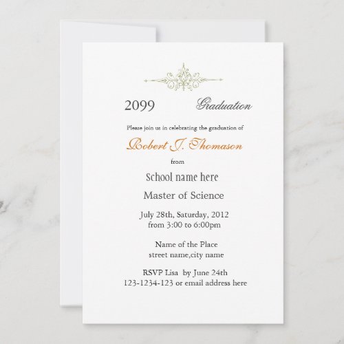 Plain, simple high achievement graduation announcements