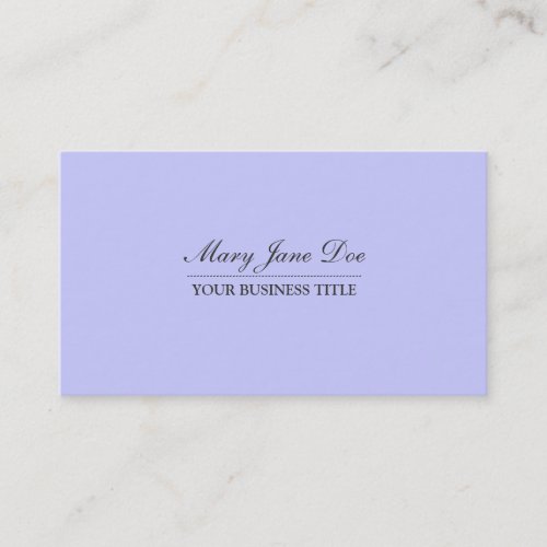 Plain &amp; Simple Light Periwinkle Business Card