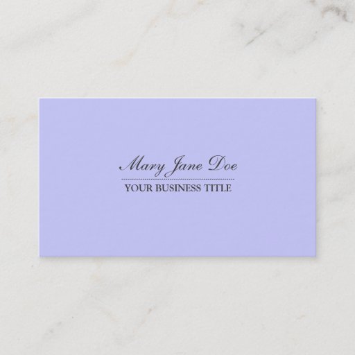 Customizable Plain &amp; Simple Light Periwinkle Business Card
