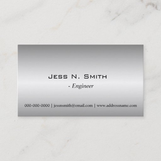 Customizable Plain,simple,metal shining business card.