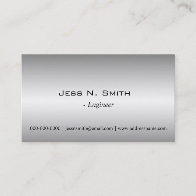 Plain,simple,metal shining business card. business card (Front)