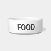 Plain Simple Minimal White & Grey Food Cat Or Dog