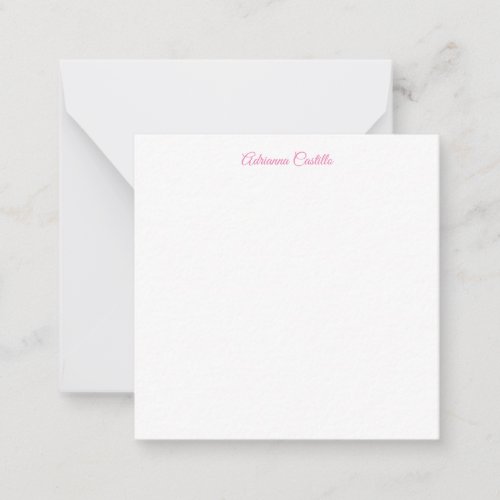 Plain Simple Minimalist Chic Calligraphy Name Note Card
