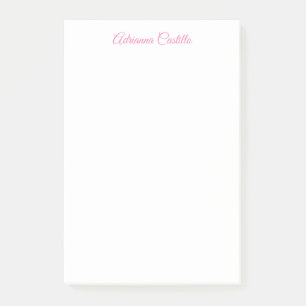 Plain Simple Minimalist Chic Calligraphy Name Post-it Notes
