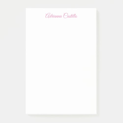 Plain Simple Minimalist Chic Calligraphy Name Post_it Notes