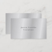 Plain Simple Minimalist Design Silver Gray Business Card (Front/Back)