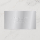 Plain Simple Minimalist Design Silver Gray Business Card (Back)