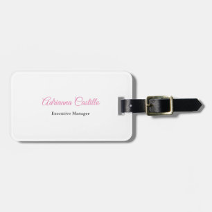 Plain Simple Minimalist Handwritten Luggage Tag