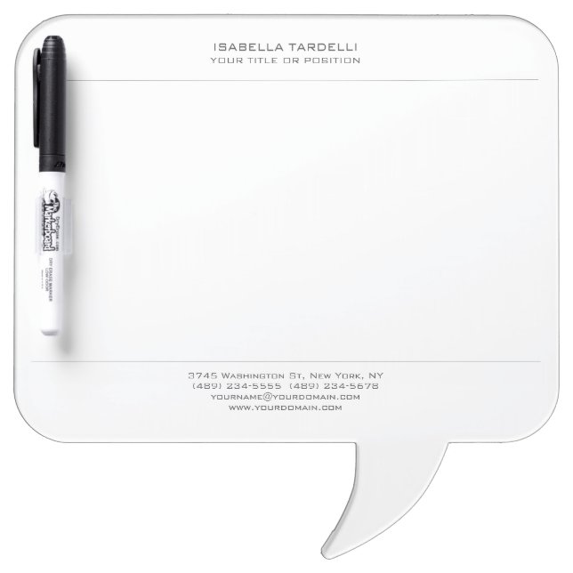 Plain Simple Minimalist Modern Professional Dry Erase Board (Front)