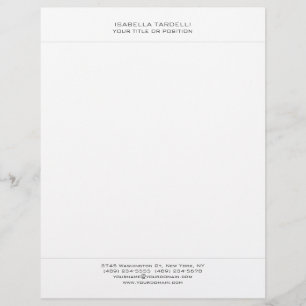 Plain Simple Minimalist Modern Professional Letterhead