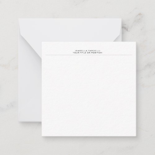 Plain Simple Minimalist Modern Professional Note Card