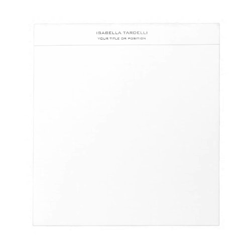 Plain Simple Minimalist Modern Professional Notepad