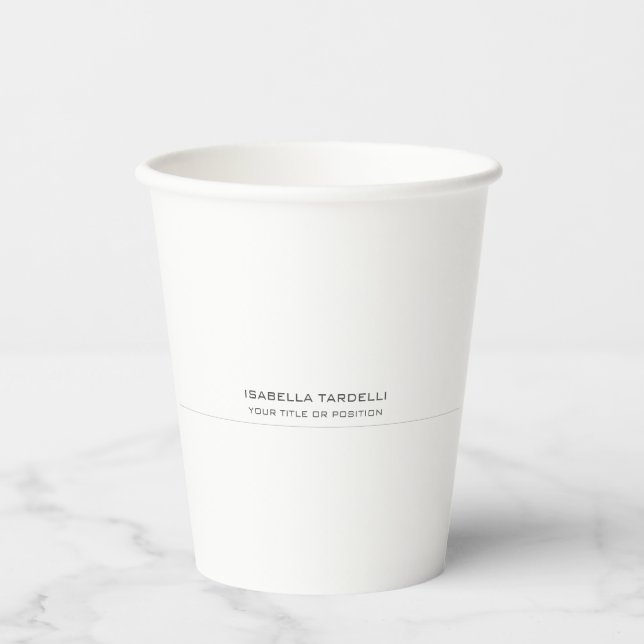 Plain Simple Minimalist Modern Professional Paper Cups (Front)