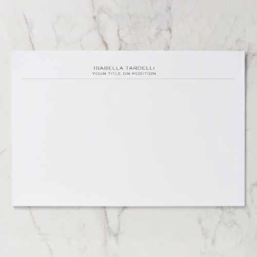 Plain Simple Minimalist Modern Professional Paper Pad