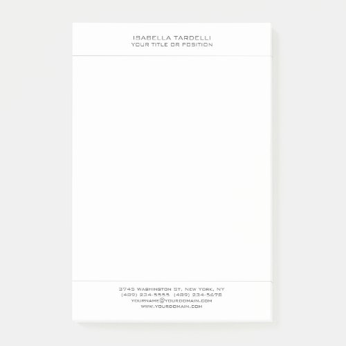 Plain Simple Minimalist Modern Professional Post_it Notes