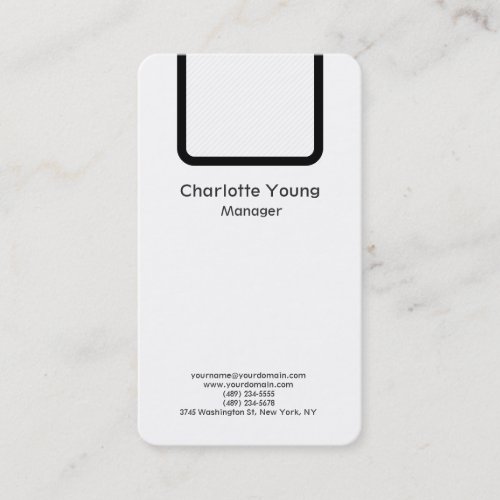 Plain simple minimalist professional black white business card
