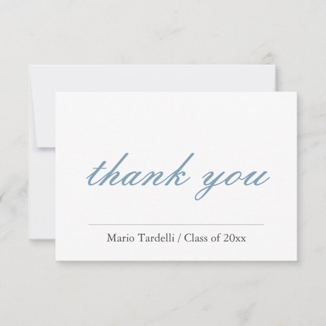 Plain Simple Modern Minimalist Thank You Card (Front)