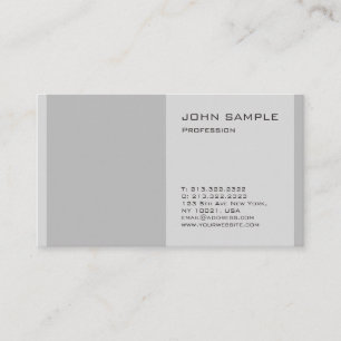 Plain Simple Modern Professional Elegant Grey Business Card