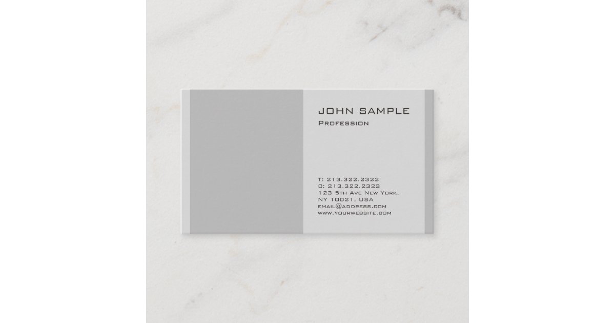 Plain Simple Modern Professional Elegant Grey Business Card | Zazzle