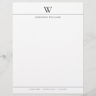 Plain Simple Monogram Letterhead
