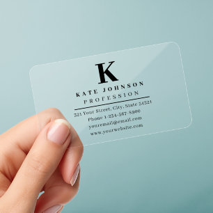 Plain Simple Monogram Logo Transparent Template Clear Business Cards