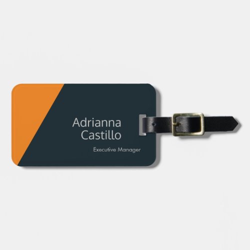 Plain Simple Orange Blue Grey Minimalist Luggage Tag