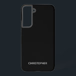Plain Simple Personalized Black Samsung Galaxy S22  Case<br><div class="desc">This phone case features a personalized name in a block font on a simple black background.</div>