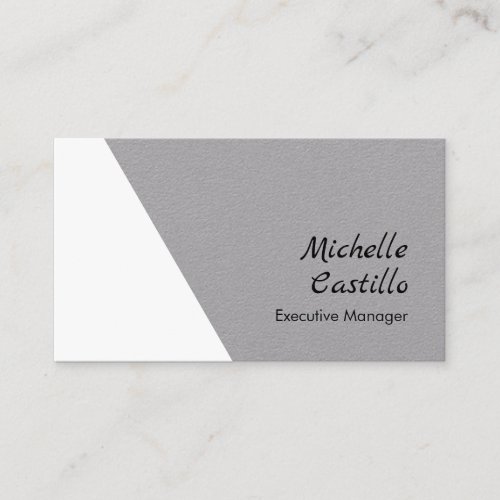 Plain Simple Professional Minimalist Grey White Business Card