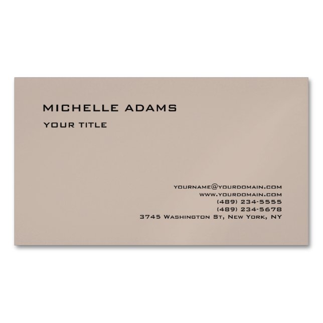 Plain Simple Professional Modern Business Card Magnet (Front)