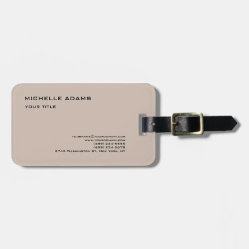 Plain Simple Professional Modern Pastel Colors Luggage Tag