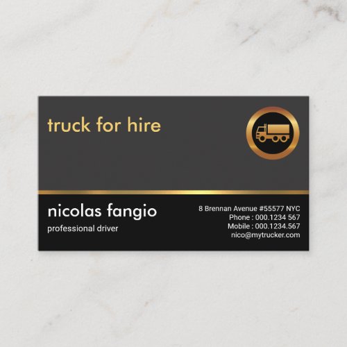 Plain Simple Professional Truck Transportation Business Card