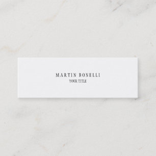 Plain Simple Professional White Mini Mini Business Card