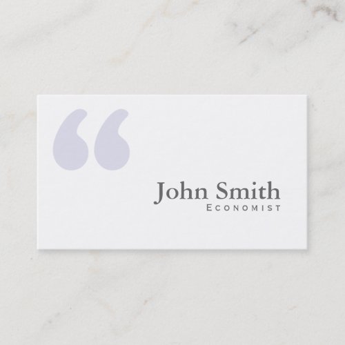 Plain Simple Quotes Economist Business Card